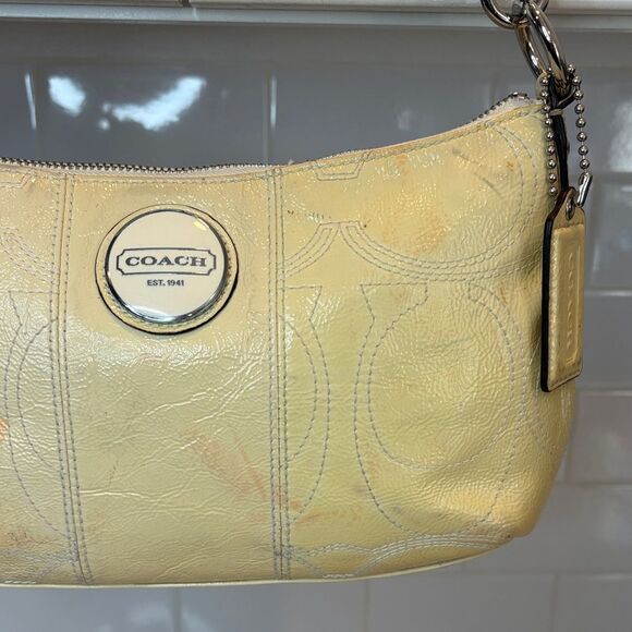 Coach Bag Purse Handbag Y2K Leather Signature Stripe Logo Patent Crossbody Bag - Picture 3 of 16